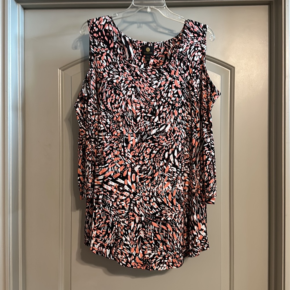 JM COLLECTION Cold Shoulder Blouse
